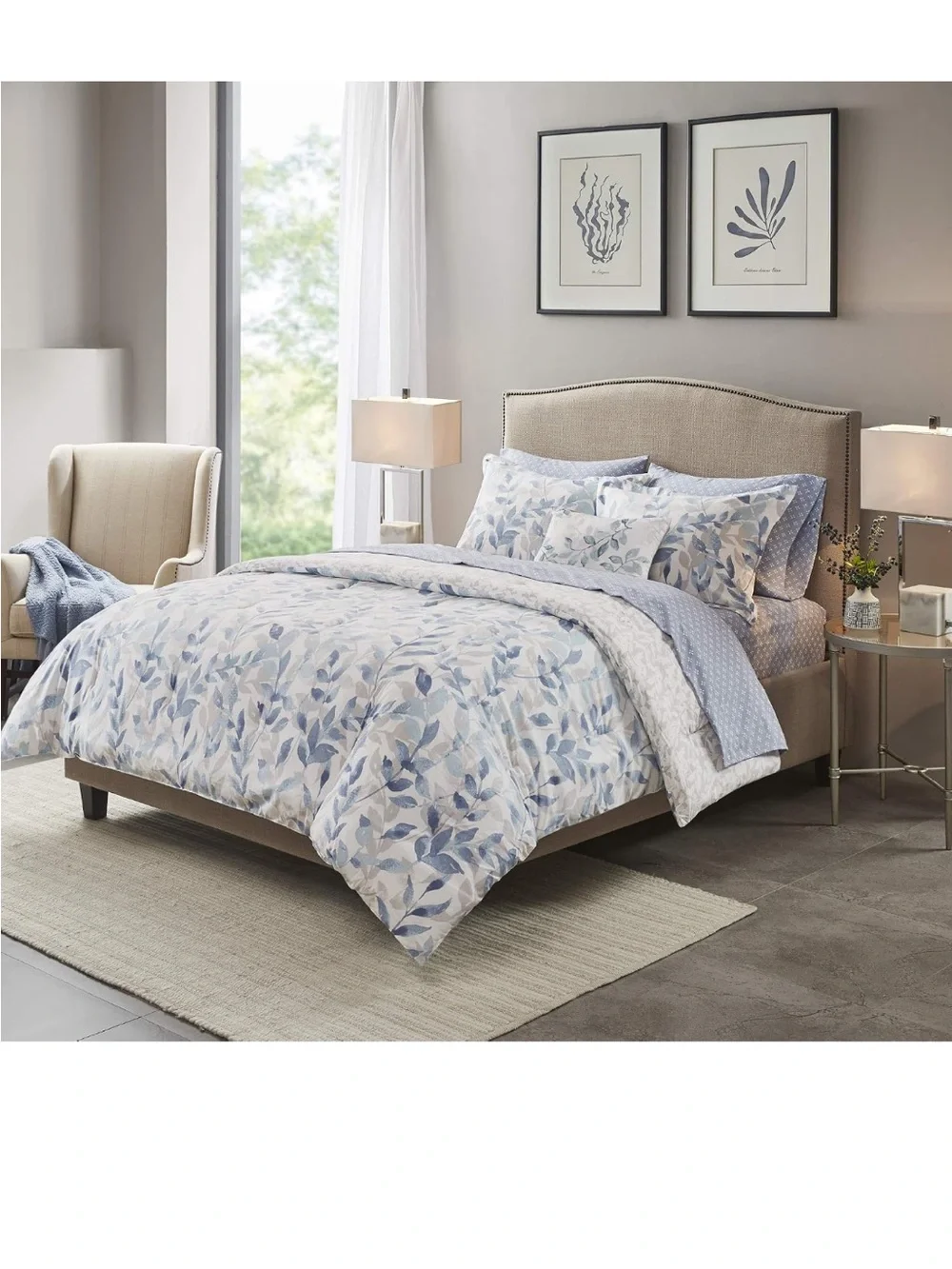 Madison Park Essentials Cozy Bed in a Bag Reversible Comforter with Sheets Queen